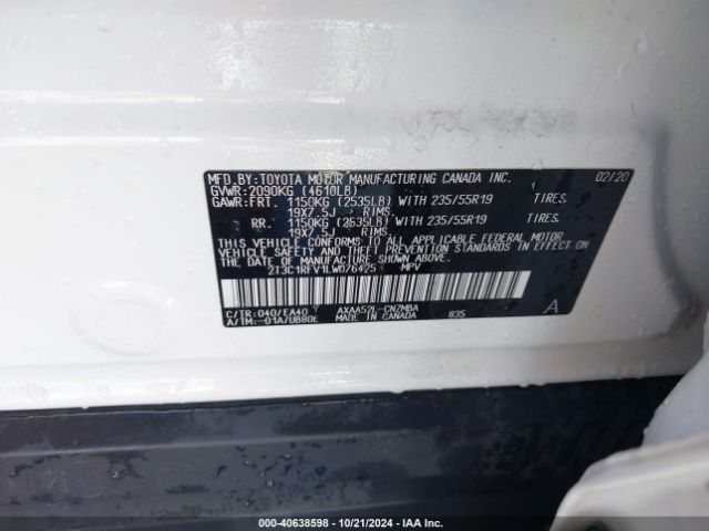 2T3C1RFV1LW076425 Toyota Rav4 Xle Premium