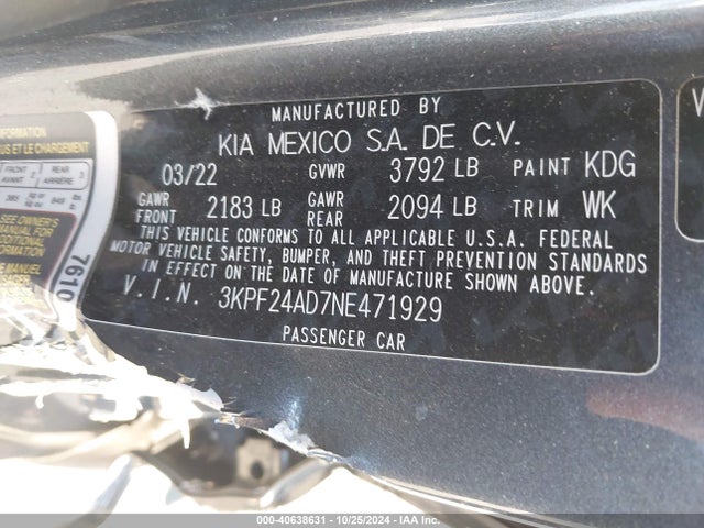 KIA Forte Lxs 2022 3KPF24AD7NE471929 Image 9