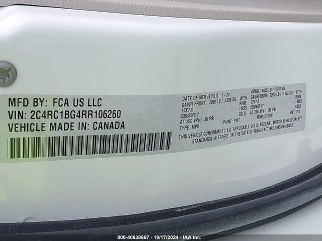 Chrysler Pacifica Touring L 2024 2C4RC1BG4RR106260 Image 9