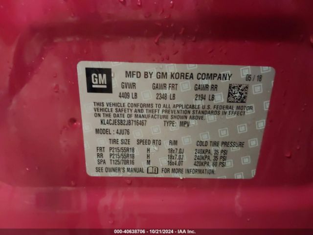 KL4CJESB2JB716467 Buick Encore Preferred