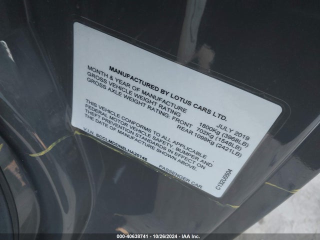 Lotus Evora Gt Coupe 2020 SCCLMDDN8LHA20146 Image 9