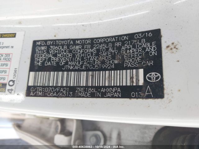 JTNKARJE7GJ519924 Scion IM
