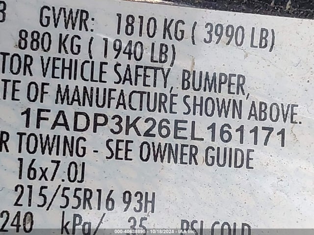 Ford FOCUS SE 2014 1FADP3K26EL161171 Image 9