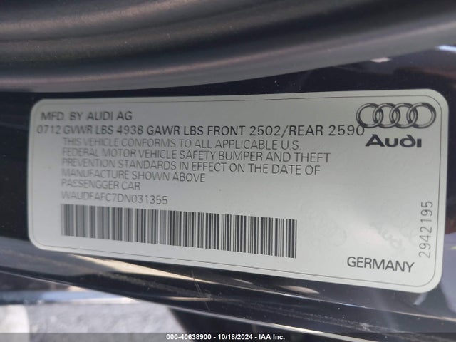 2013 AUDI A6 WAUDFAFC7DN031355 Photo 8