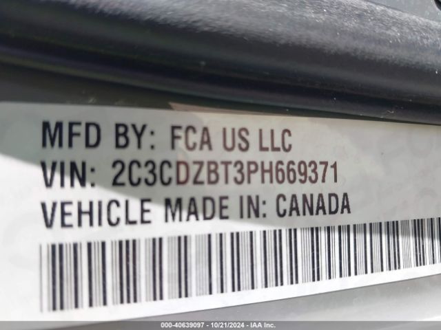 2C3CDZBT3PH669371 Dodge Challenger R/t