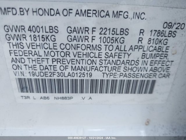 19UDE2F30LA012519 Acura Ilx Standard