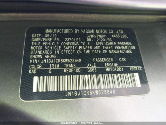 JN1BJ1CR8KW628848 Nissan Rogue Sport S