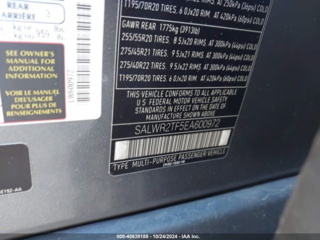 SALWR2TF5EA600972 Land Rover Range Rover Sport 5.0l V8 Supercharged
