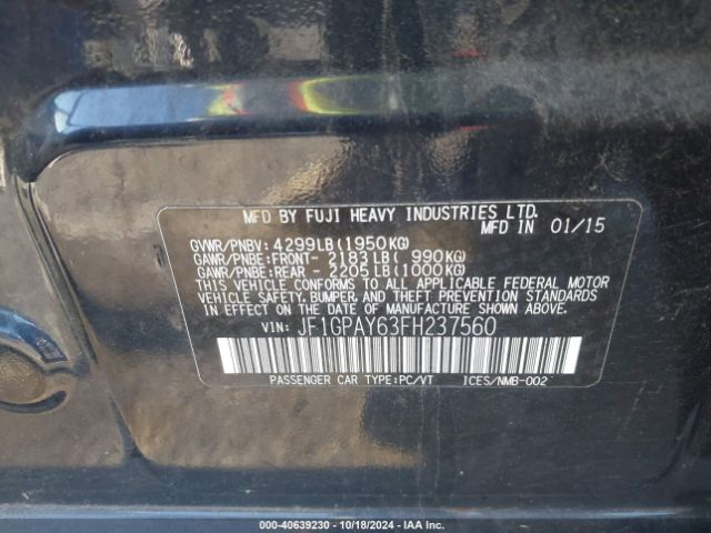 JF1GPAY63FH237560 Subaru Impreza 2.0i Sport Premium