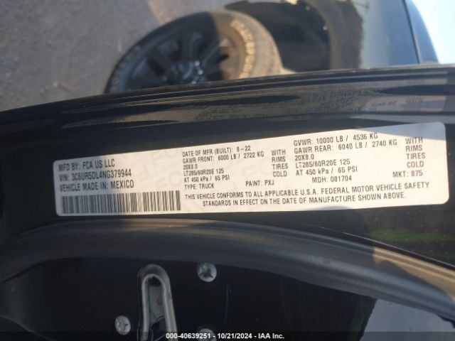 3C6UR5DL4NG379944 RAM 2500 Big Horn  4x4 6'4 Box