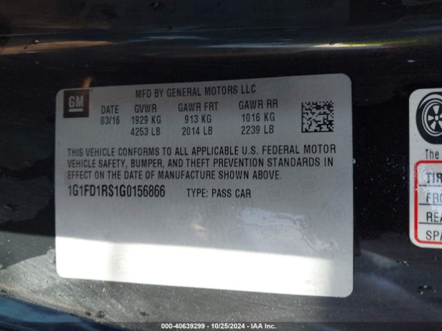1G1FD1RS1G0156866 Chevrolet Camaro 2lt