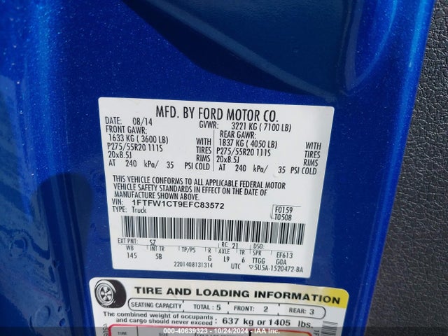 Ford F-150 FX2 2014 1FTFW1CT9EFC83572 Image 9