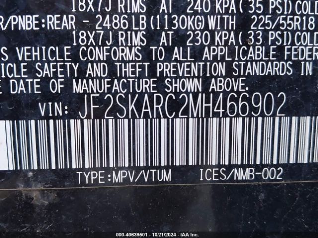 JF2SKARC2MH466902 Subaru Forester Sport