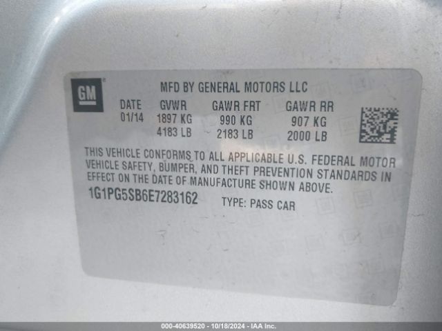1G1PG5SB6E7283162 Chevrolet CRUZE LTZ