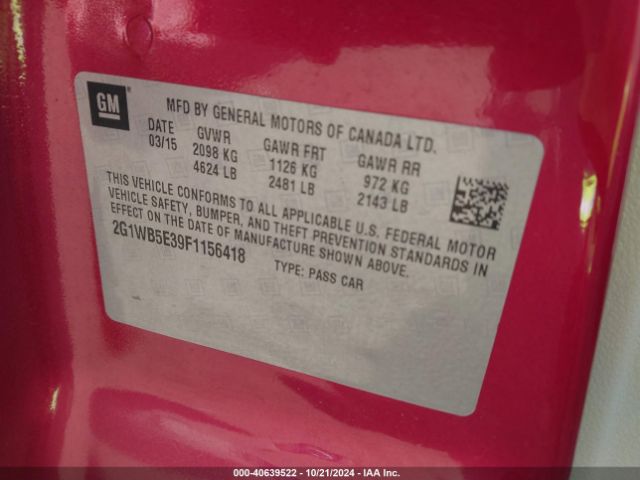 2G1WB5E39F1156418 Chevrolet Impala Limited Lt