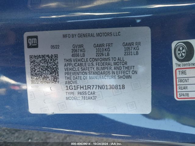 1G1FH1R77N0130818 Chevrolet Camaro Rwd  2ss