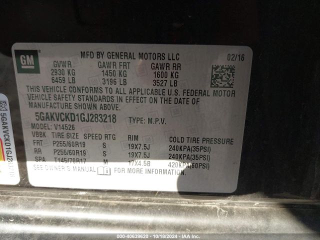 5GAKVCKD1GJ283218 Buick Enclave Premium