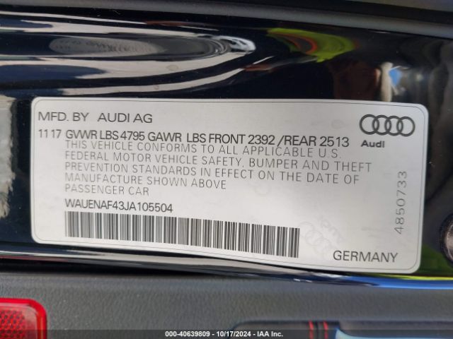 WAUENAF43JA105504 Audi A4 2.0t Premium/2.0t Tech Premium