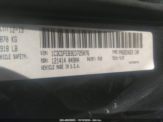 1C3CDFEB3ED725076 Dodge DART GT