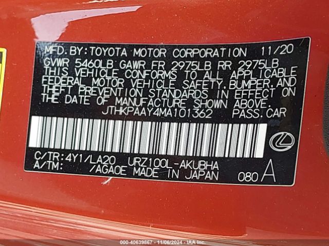 2021 LEXUS LC 500 JTHKPAAY4MA101362 Photo 8