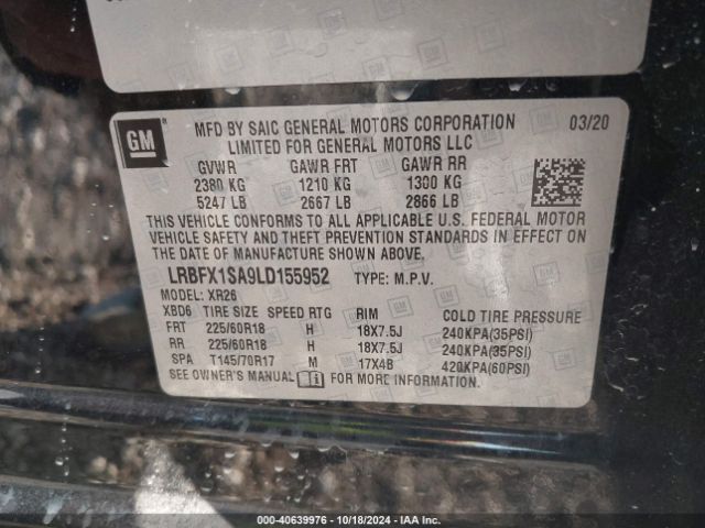 LRBFX1SA9LD155952 Buick Envision Awd Preferred