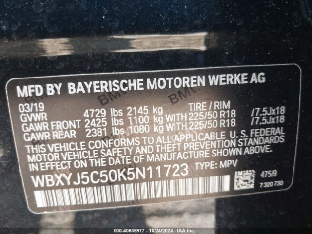 2019 BMW X2 WBXYJ5C50K5N11723 Photo 8
