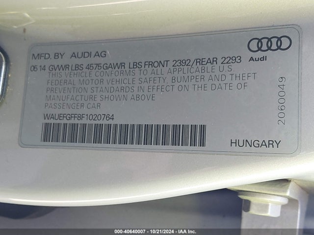 WAUEFGFF8F1020764 Audi A3 2.0t Premium
