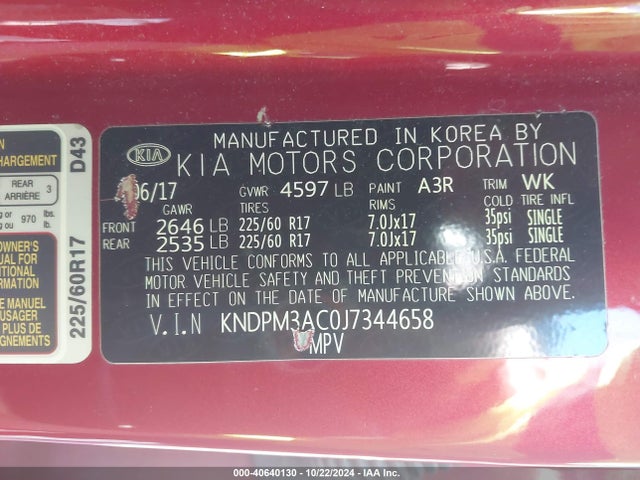 KIA Sportage Lx 2018 KNDPM3AC0J7344658 Image 9