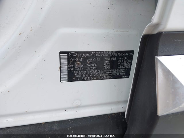 Hyundai Santa Fe Sel 2022 5NMS34AJ9NH398864 Image 9