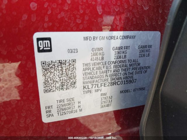 KL77LFE28RC015907 Chevrolet Trax Fwd Sp