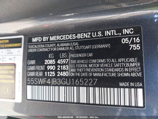 55SWF4JB3GU165227 Mercedes-Benz C 300 Luxury/sport