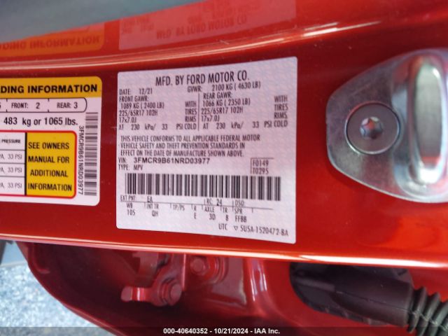 3FMCR9B61NRD03977 Ford Bronco Sport Big Bend