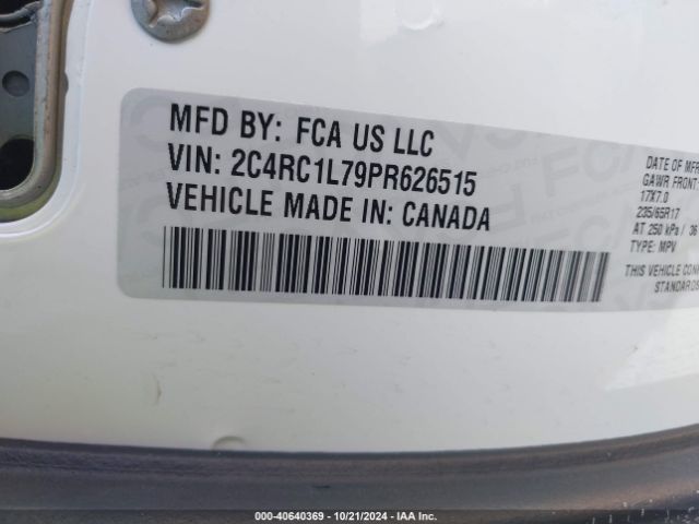 2C4RC1L79PR626515 Chrysler Pacifica Hybrid Touring L