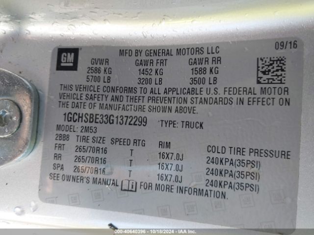 1GCHSBE33G1372299 Chevrolet Colorado Wt