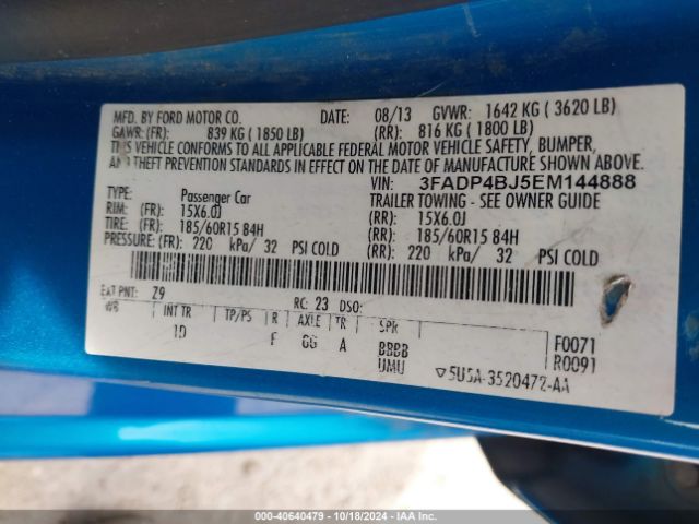 3FADP4BJ5EM144888 Ford FIESTA SE