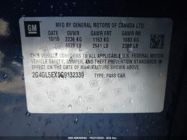 2G4GL5EX0G9132339 Buick Regal Turbo