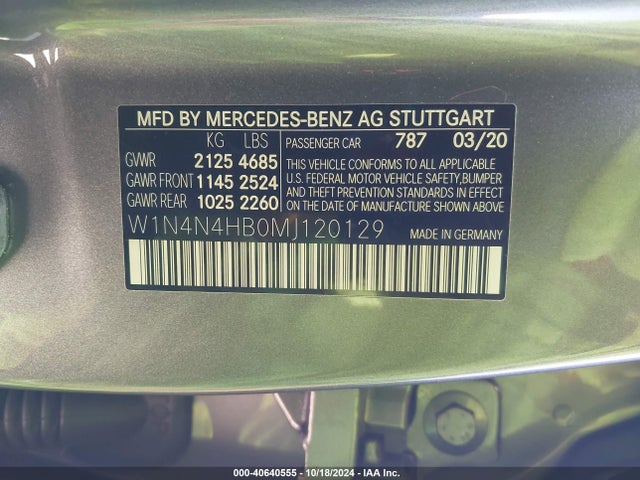 W1N4N4HB0MJ120129 Mercedes-Benz Gla 250 4matic