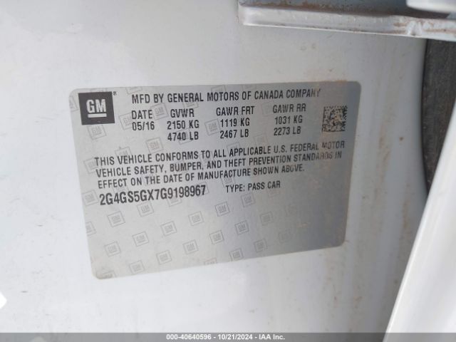 2G4GS5GX7G9198967 Buick Regal Turbo Premium Ii
