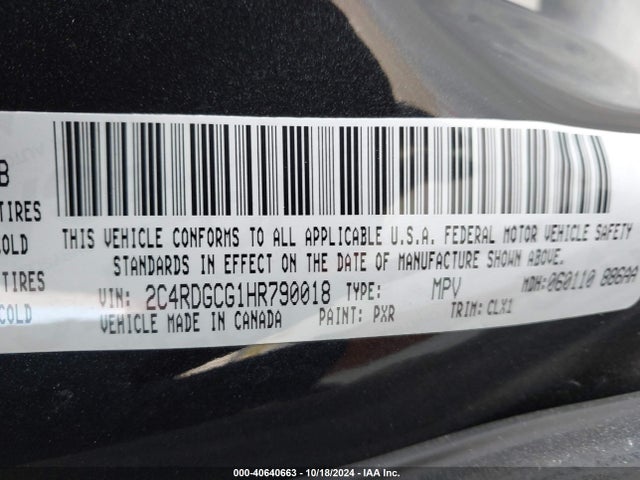 Dodge Grand Caravan Sxt 2017 2C4RDGCG1HR790018 Image 9