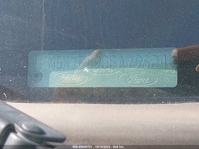 Ford Explorer Limited 2016 1FM5K7F89GGA79624 Image 9