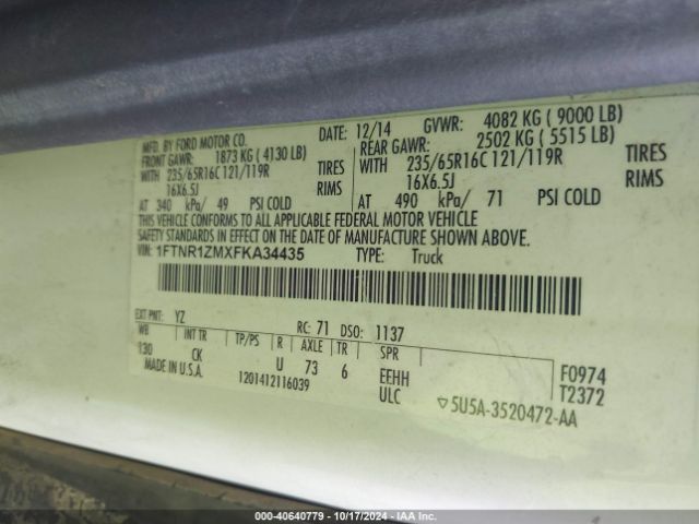 1FTNR1ZMXFKA34435 Ford Transit-250