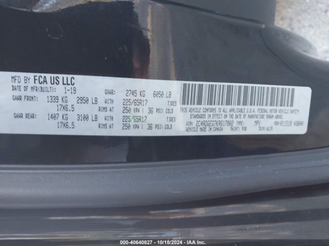 2C4RDGEG7KR617902 Dodge Grand Caravan Gt