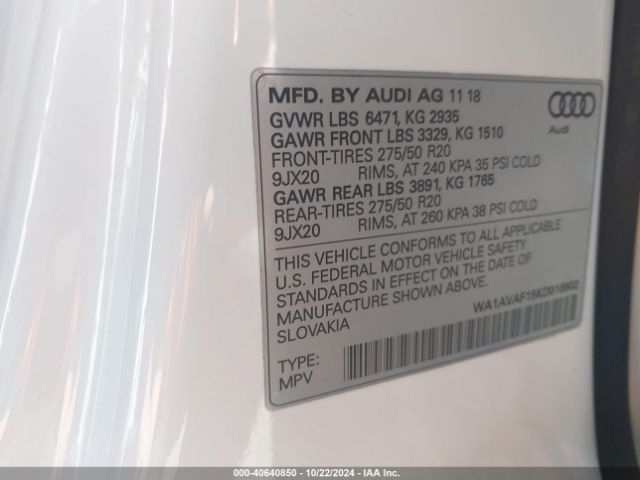WA1AVAF15KD018902 Audi Q8 55 Premium