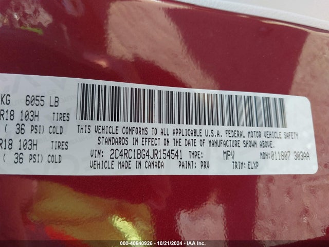 2C4RC1BG4JR154541 Chrysler Pacifica Touring L