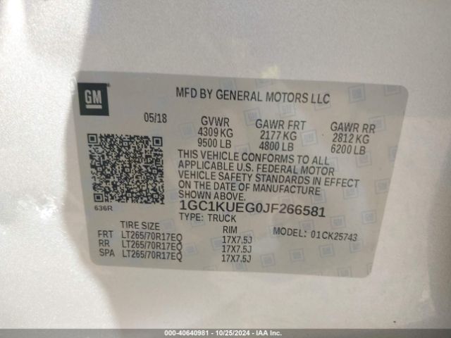 1GC1KUEG0JF266581 Chevrolet Silverado 2500hd Wt