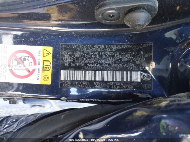 58ABK1GGXHU062333 Lexus ES 350