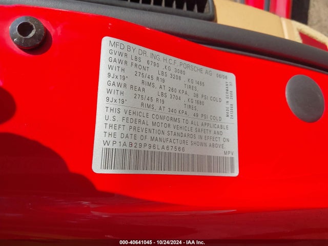 2006 PORSCHE CAYENNE WP1AB29P96LA67566 Photo 8
