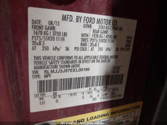 5LMJJ3J57EEL00196 Lincoln NAVIGATOR L