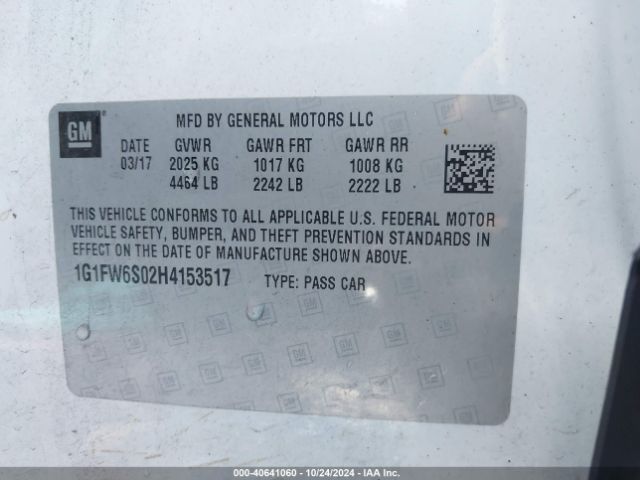 2017 CHEVROLET BOLT EV 1G1FW6S02H4153517 Photo 8