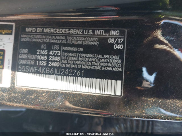 55SWF4KB6JU242761 Mercedes-Benz C 300 4matic